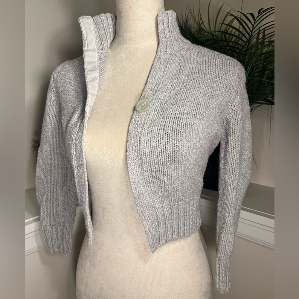 ‼️BOGO SALE‼️🌹Y2K American Eagle Outfitters Grey Sweater Cardigan Size S